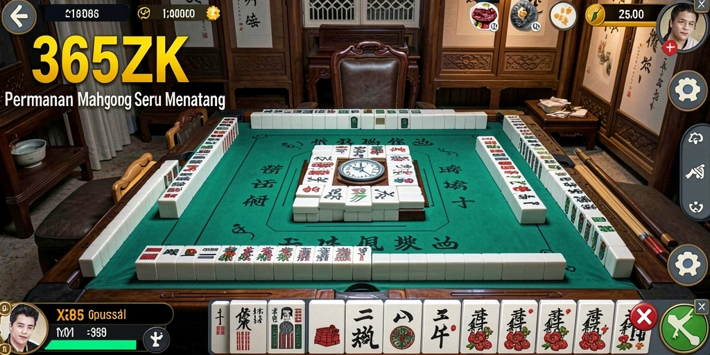 Tampilan gameplay Mahjong yang seru dan menantang.