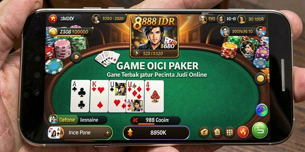 Tampilan gameplay Poker yang mendebarkan di 888IDR.
