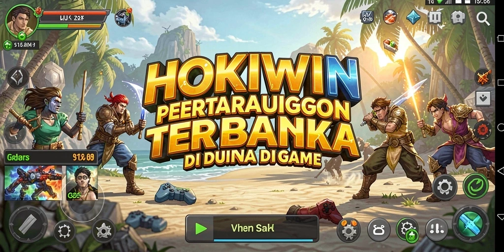 Screenshot gameplay HOKIWIN yang menampilkan aksi pertarungan yang seru.