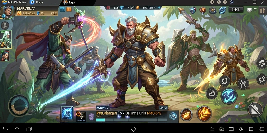 Tampilan seru gameplay <strong>MARVRL77</strong> di dunia MMORPG.