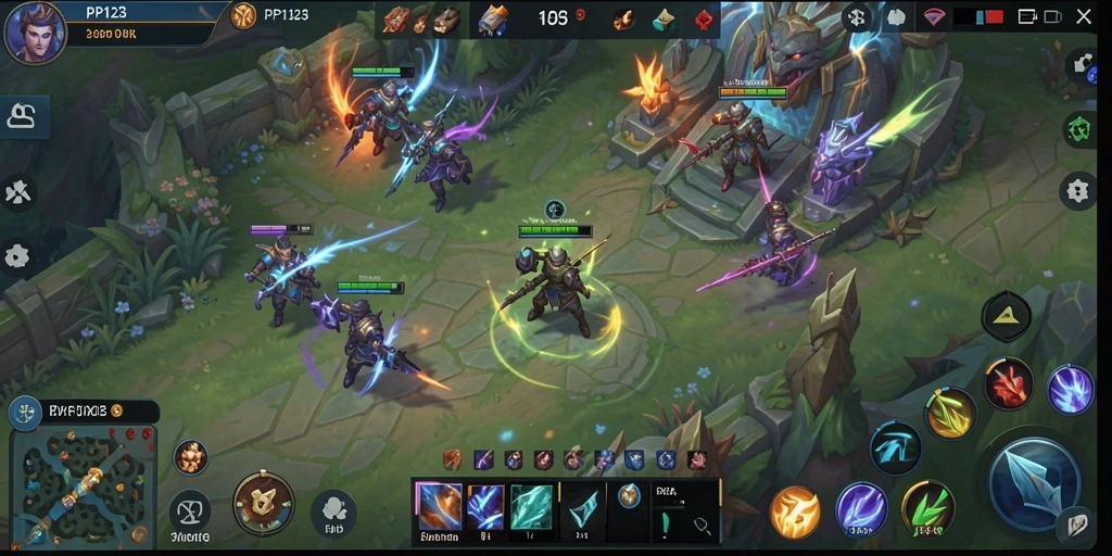 Tampilan menarik dan dinamis dari gameplay MOBA PP123.