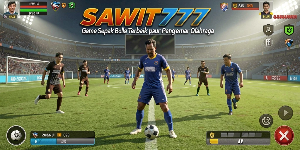 Tampilan gameplay menarik dari SAWIT777 di lapangan sepak bola.