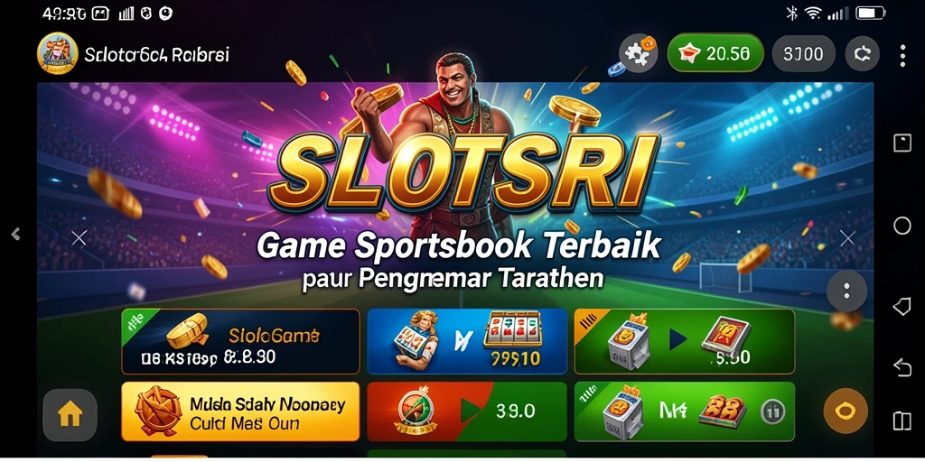 Tampilan utama SLOTSRI menampilkan berbagai pilihan taruhan olahraga.